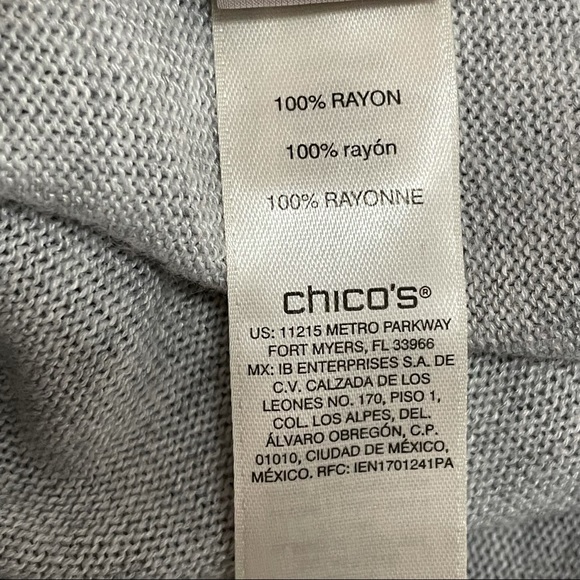 CHICO’S Harper Drape Cardigan Heather Gray | Sz 2/L/12 - Picture 5 of 6